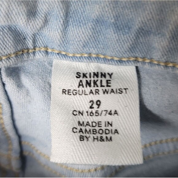 Light Blue Denim Skinny Ankle Jeggings Jeans Womens Size 29 - Picture 3 of 10